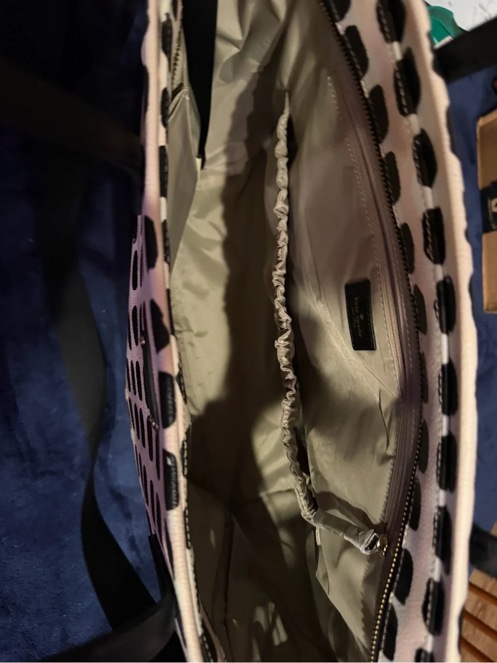kate spade Black and White Painted Dot Leather Tote
